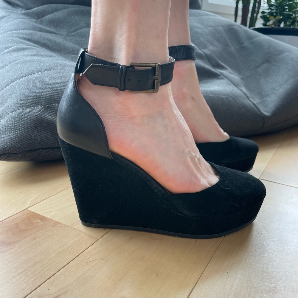 Black Suede platform Aldo heels